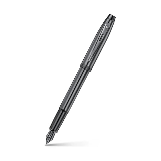 Sheaffer 100 Fountain Pen | E9375 Ionic Grey Gunmetal with PVD Trims | Fine Nib | Premium Fountain Pen E0937543