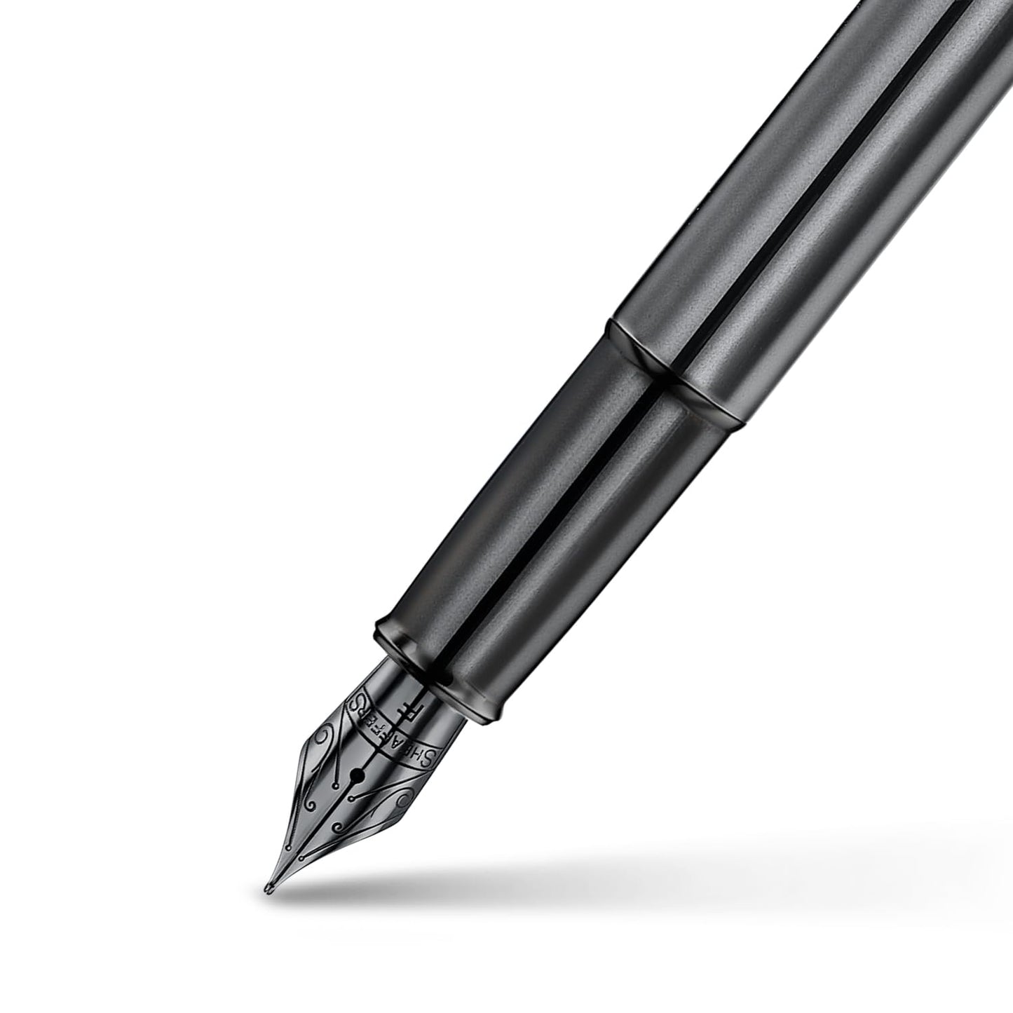 Sheaffer 100 Fountain Pen | E9375 Ionic Grey Gunmetal with PVD Trims | Fine Nib | Premium Fountain Pen E0937543