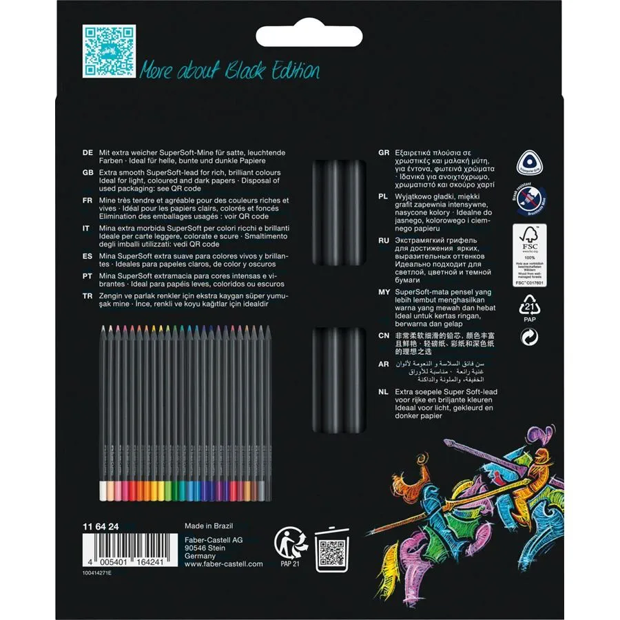 Faber-Castell Black Edition colour pencils, cardboard box of 24 116424
