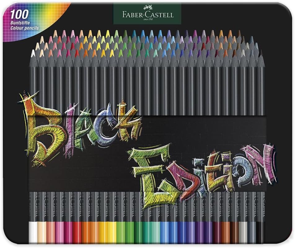 Faber-Castell Black Edition Colour pencils tin box of 100 116490