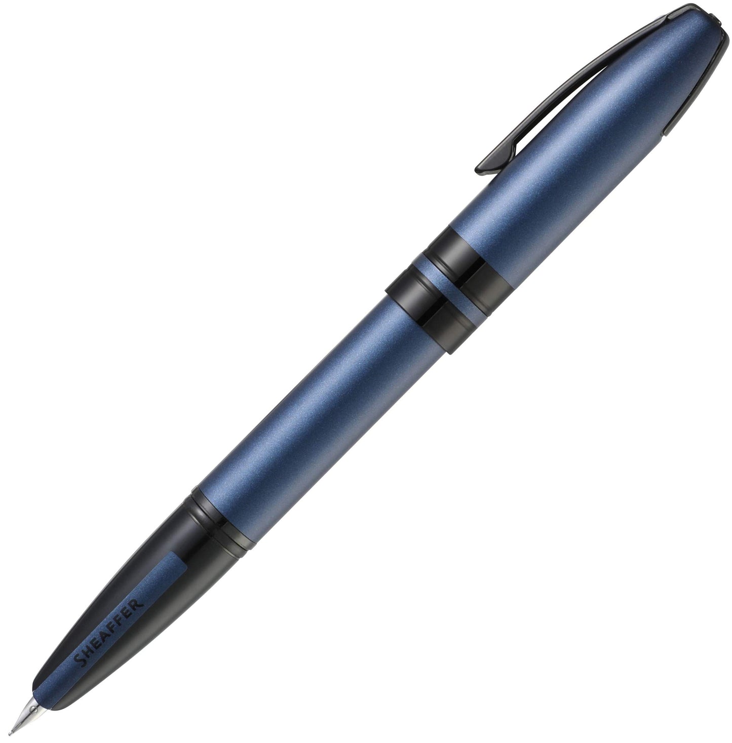 Sheaffer Icon Metallic Blue with Gloss Black PVD Appts. Fountain Pen - Fine Nib E0911043