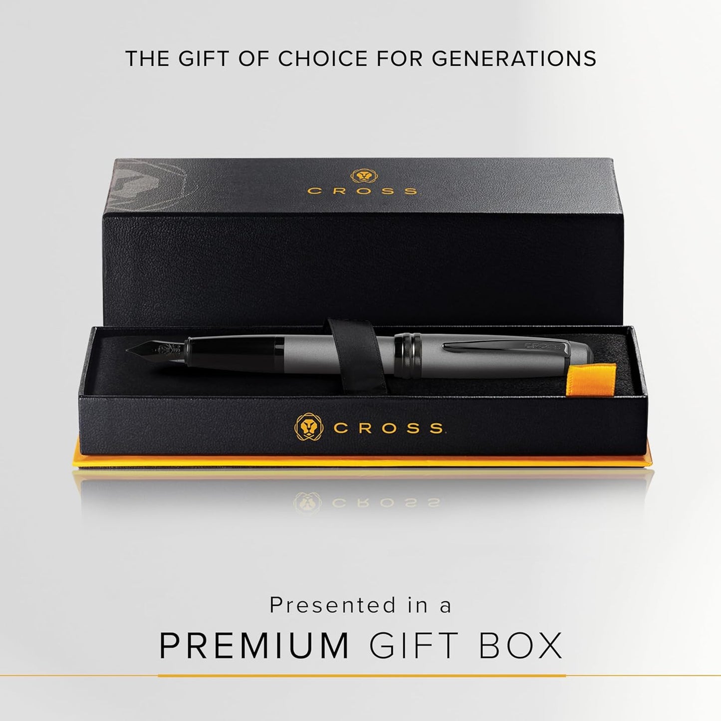 Cross Bailey™ Matte Gray Lacquer Stainless Steel Medium Nib Fountain Pen AT0456-20MJ