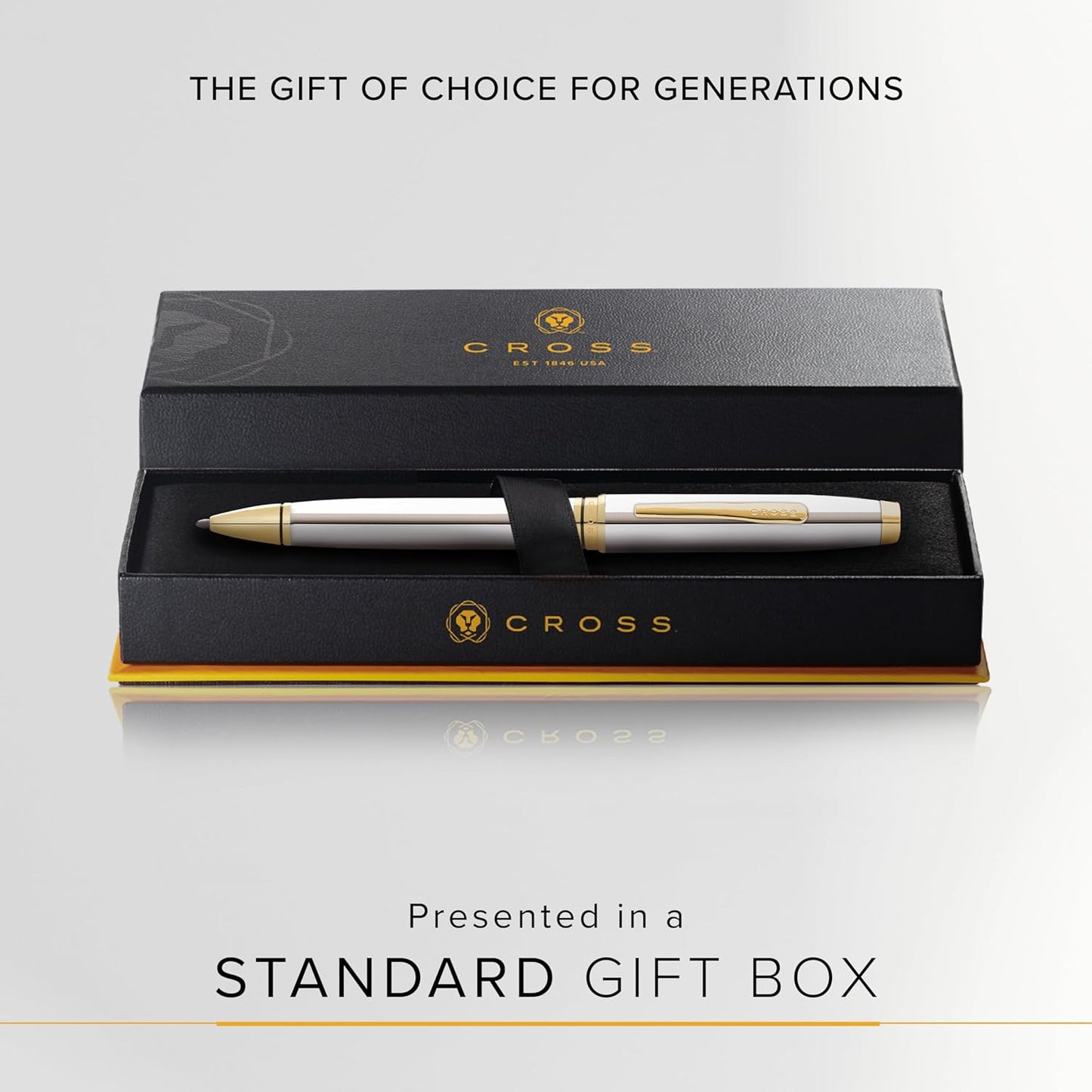 Cross Coventry Coventry Refillable Ballpoint Pen Black Ink, Polished Chrome & Gold AT0662-2