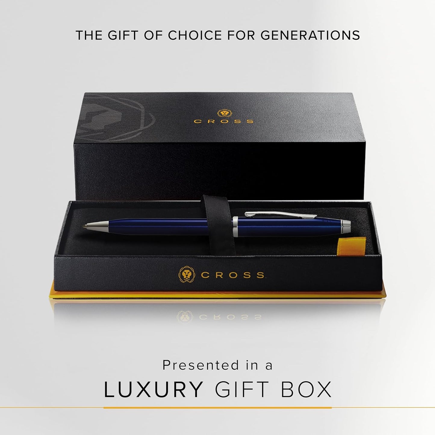 Cross Century II Translucent Blue Lacquer with Chrome Plated Appointments Ballpoint Pen AT0082WG-158