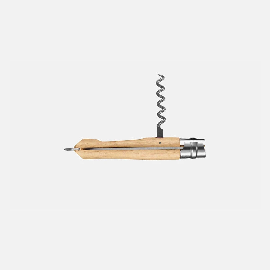 Opinel No.10 Corkscrew Stainless Steel Folding Knife with Bottle Opener 002578