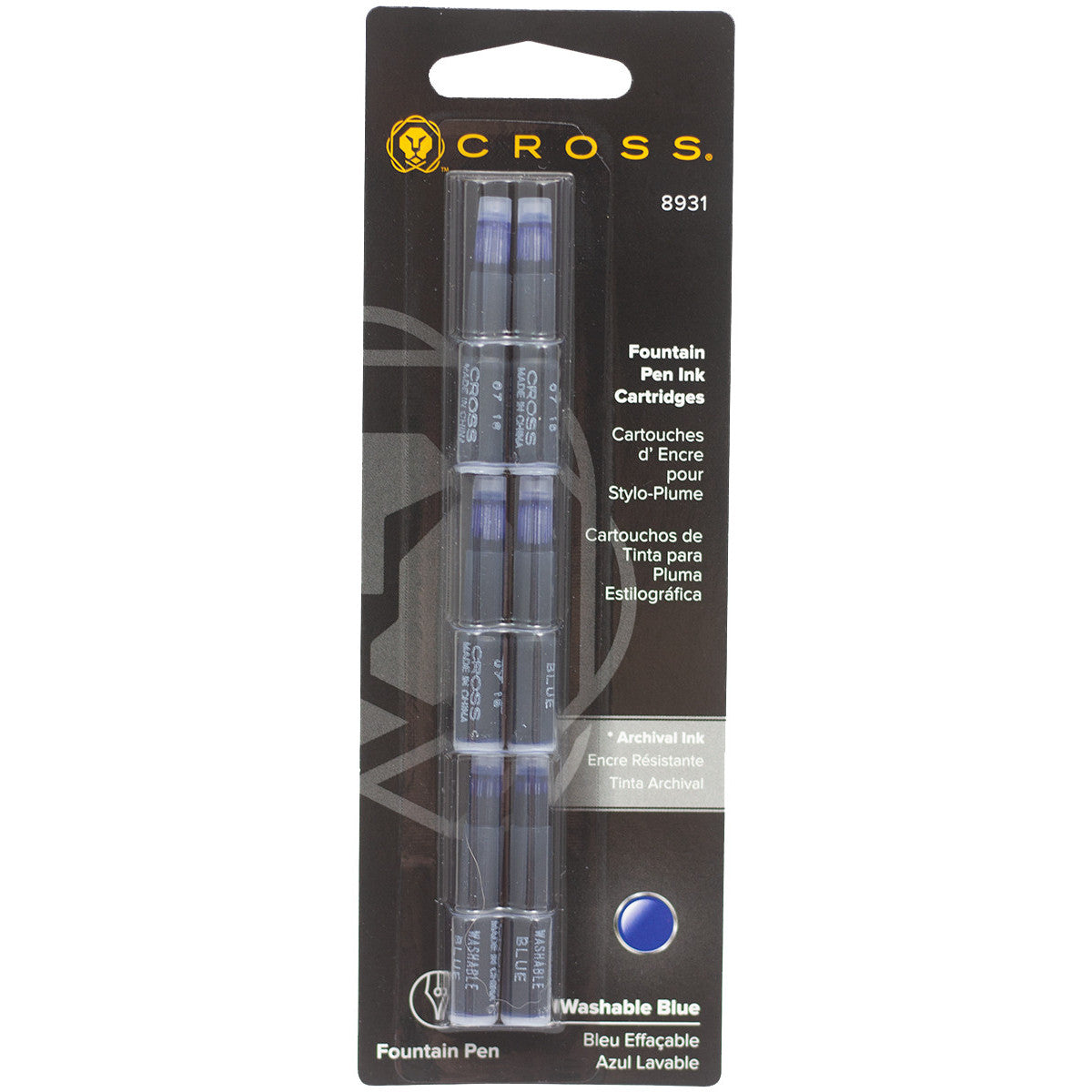 Cross Ink Cartridge Refills Washable Blue 8931