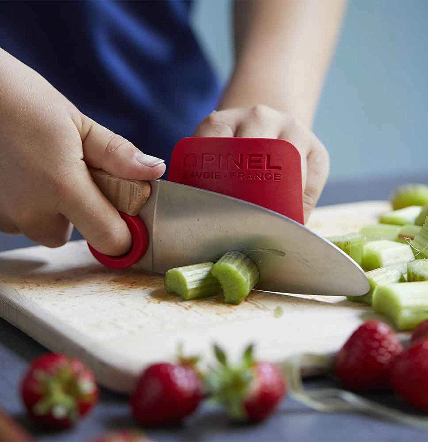 Opinel Le Petit Chef - 2pc. Knife + Finger Guard Set Stainless Red 001744