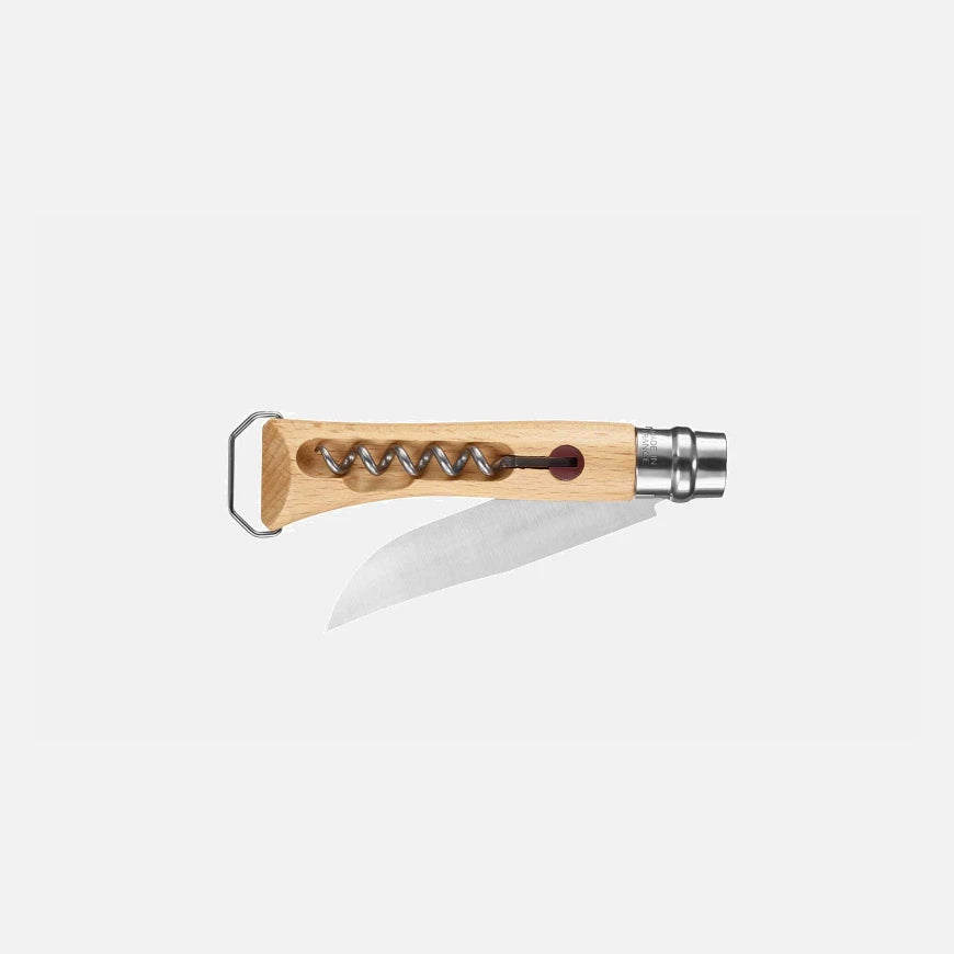 Opinel No.10 Corkscrew Stainless Steel Folding Knife with Bottle Opener 002578