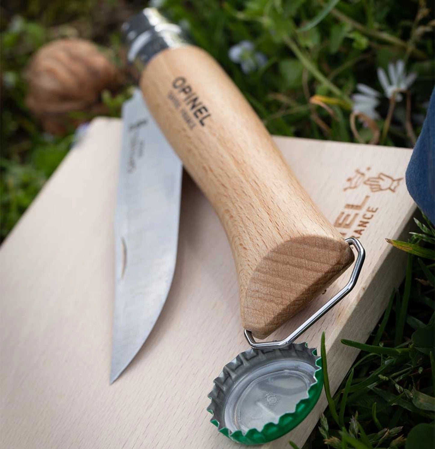 Opinel No.10 Corkscrew Stainless Steel Folding Knife with Bottle Opener 002578