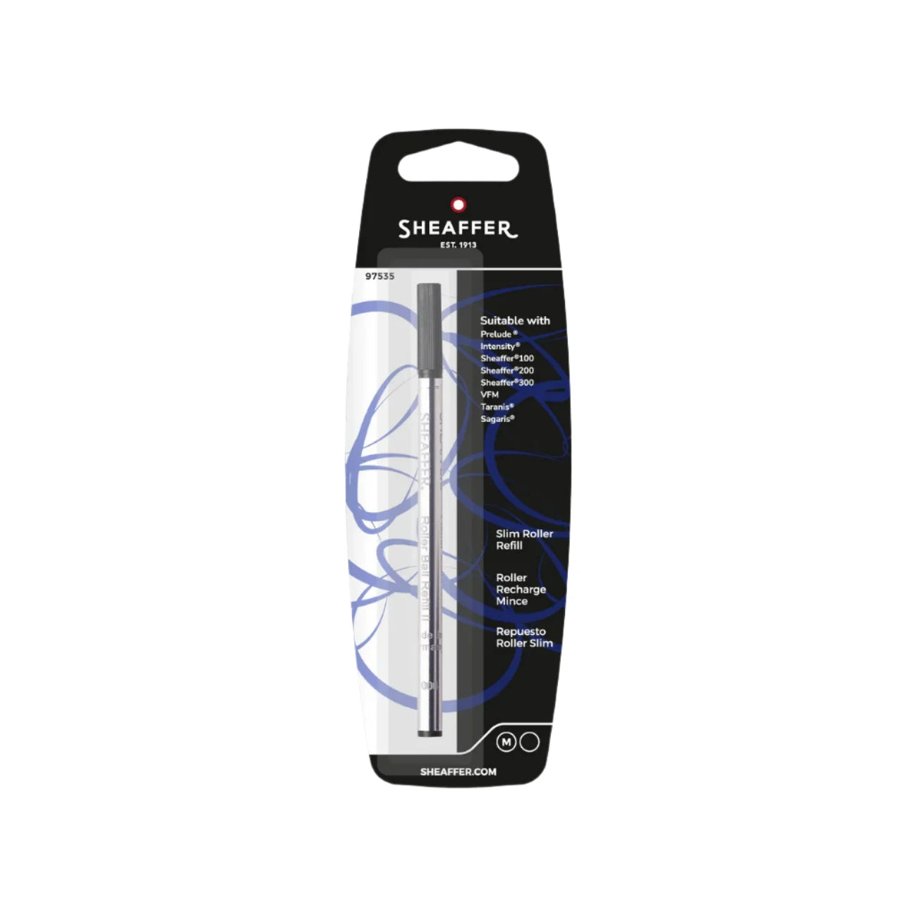 Sheaffer Slim Rollerball Refill - Black Medium - Blister Card 97535 ...