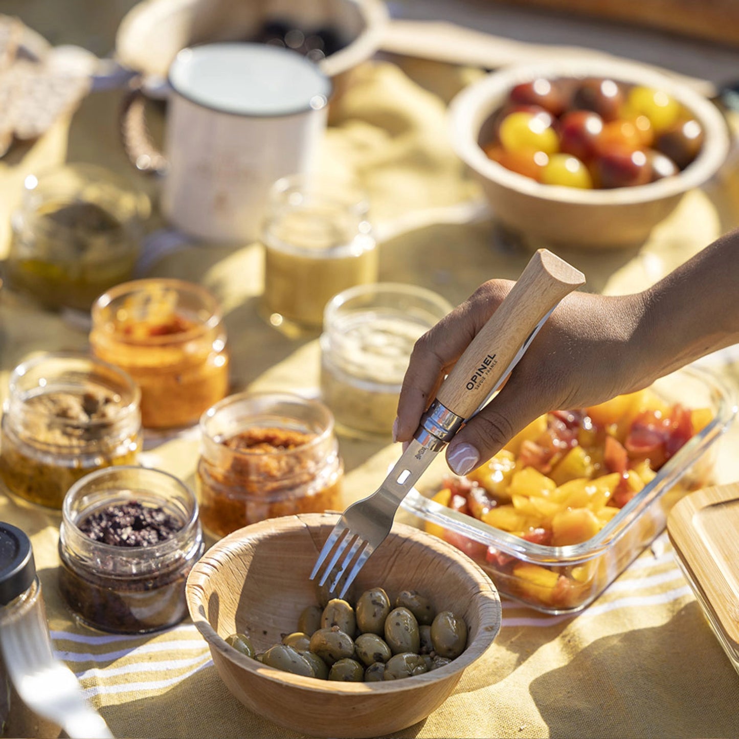Opinel Picnic+ Cutlery Complete Set with No.08 Folding Knife 002500
