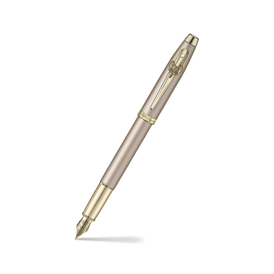 Sheaffer 100 Emily in Paris 9377 Champagne Gold Fountain Pen with Champagne Gold Trims and Bow-Shaped Clip Emblem (Fine) E0937743EIP