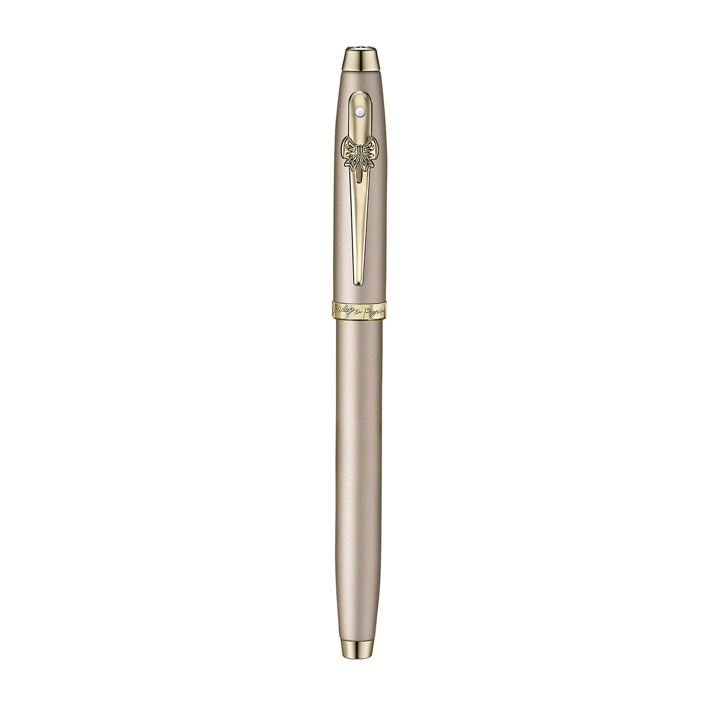 Sheaffer 100 Emily in Paris 9377 Champagne Gold Fountain Pen with Champagne Gold Trims and Bow-Shaped Clip Emblem (Fine) E0937743EIP