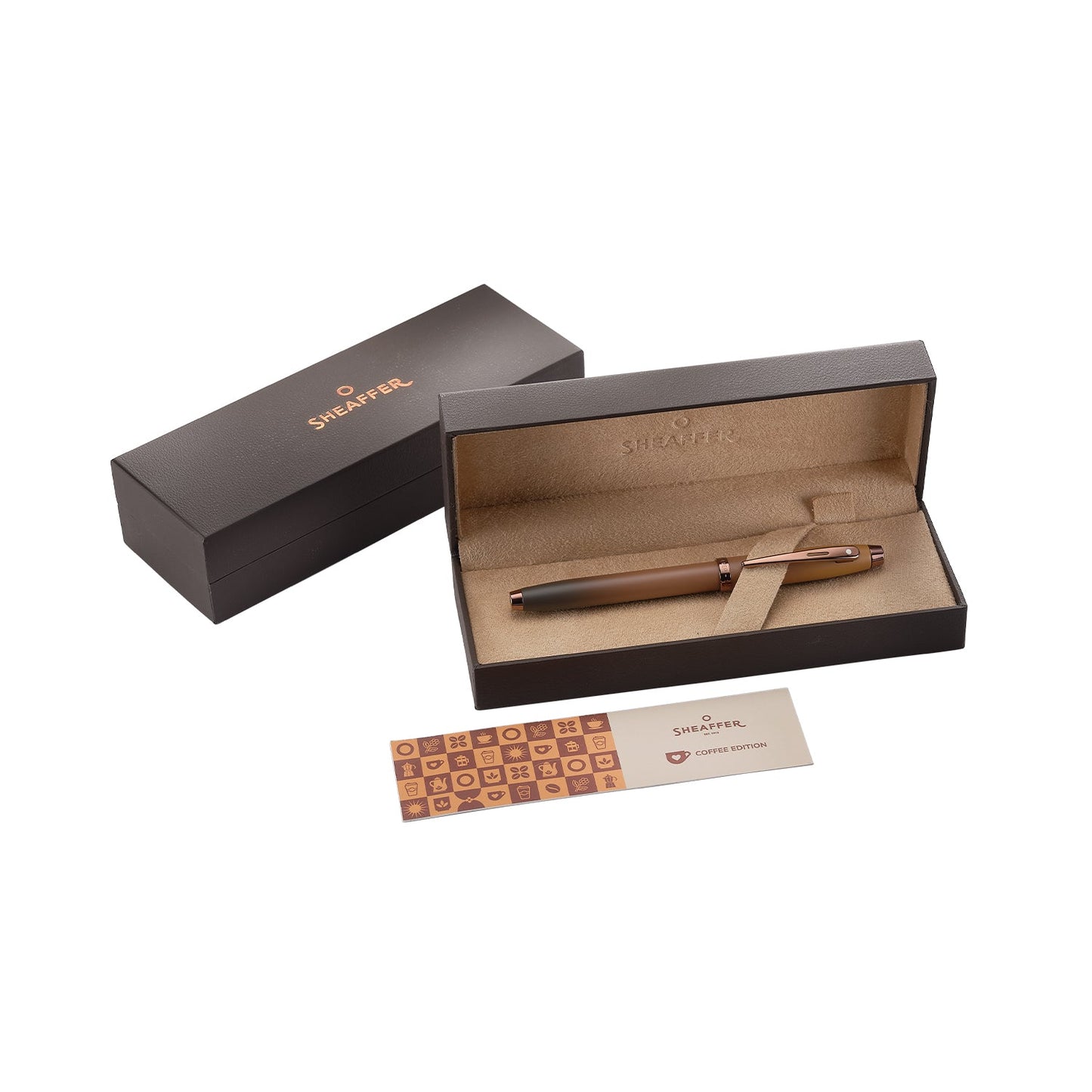 Sheaffer 100 9374 Coffee Edition Matt Brown Rollerball Pen with Regal Brown PVD Trims E1937451