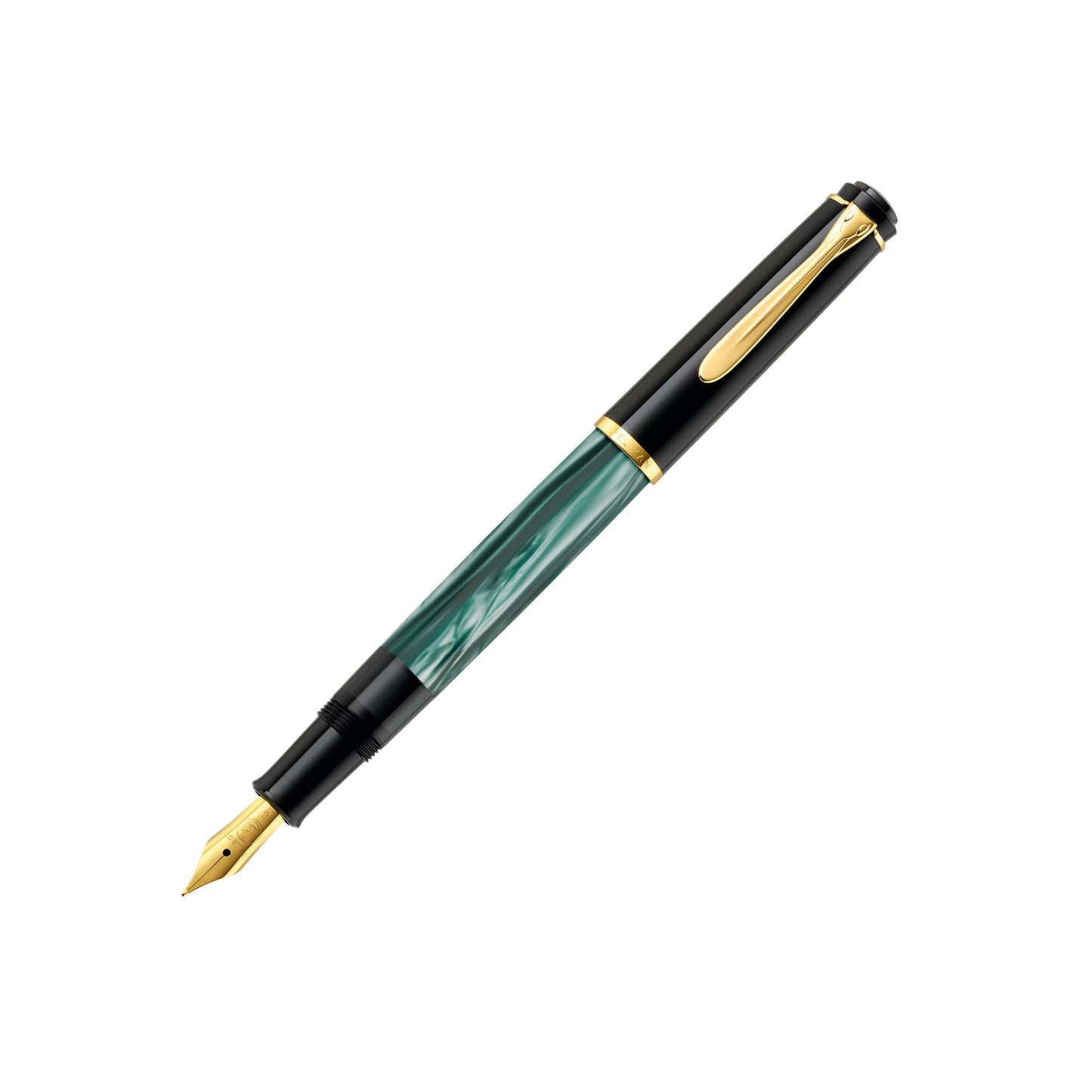 Pelikan M200 Fountain Pen Piston Mechanism, Green-Marbled Fine 994095