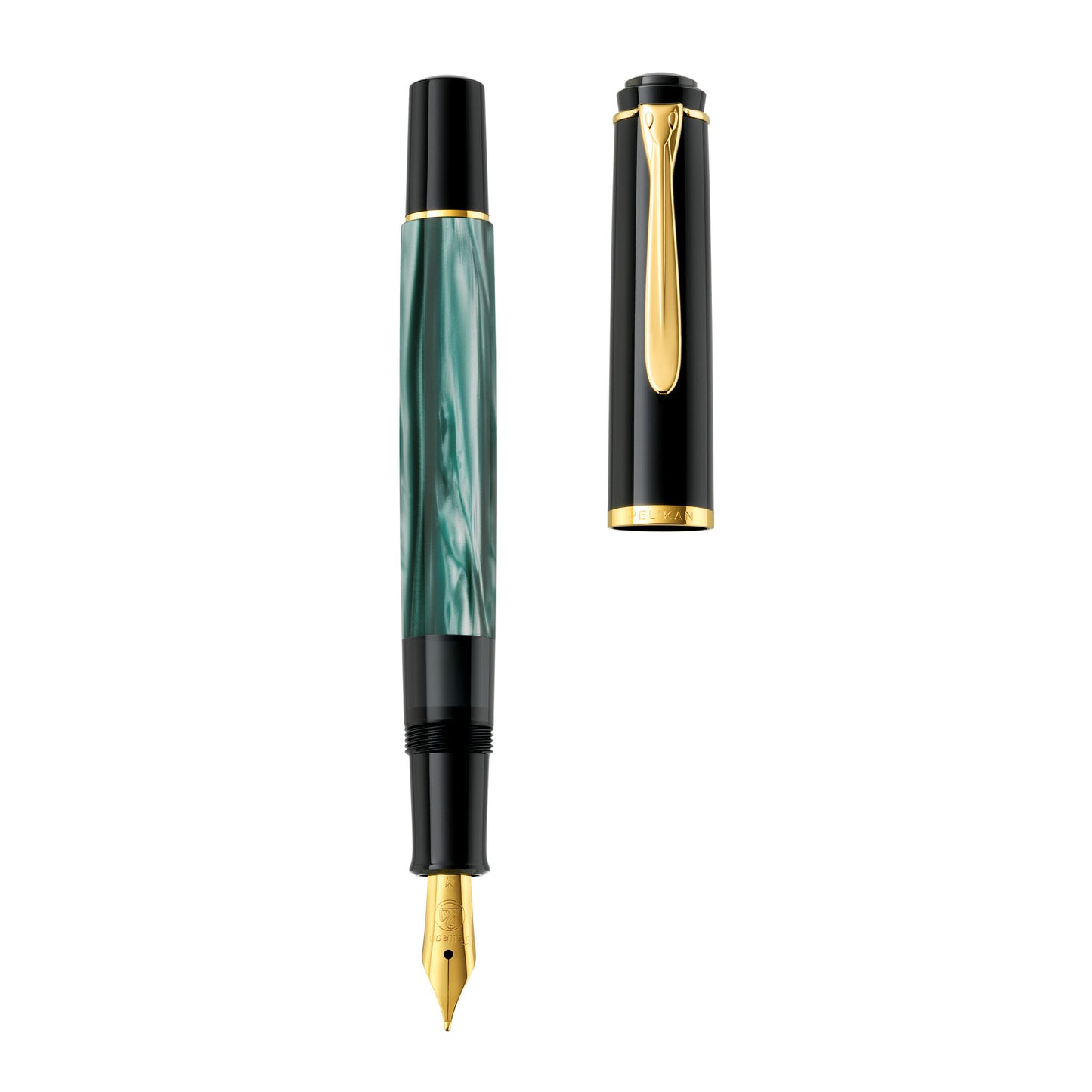 Pelikan M200 Fountain Pen Piston Mechanism, Green-Marbled Fine 994095