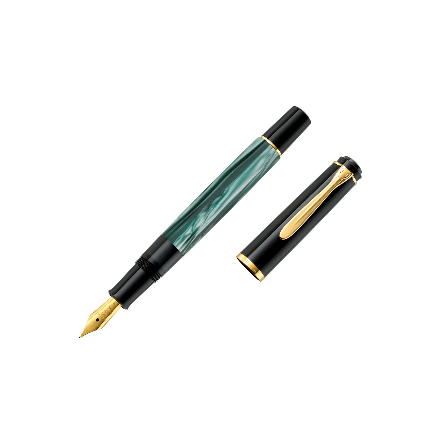 Pelikan M200 Fountain Pen Piston Mechanism, Green-Marbled Fine 994095