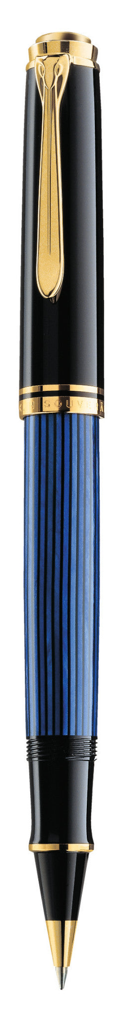 Pelikan R400 Souveraen Black/Blue Rollerball With Gold 997502