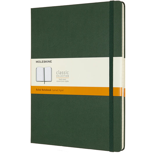 Moleskine Notebook XL Myrtle Green Hard Cover Ruled QP090K15