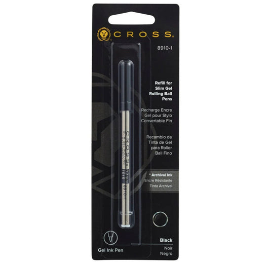 Cross Slim Gel Rollerball Pen Refill - Black - Single Pack 8910-1
