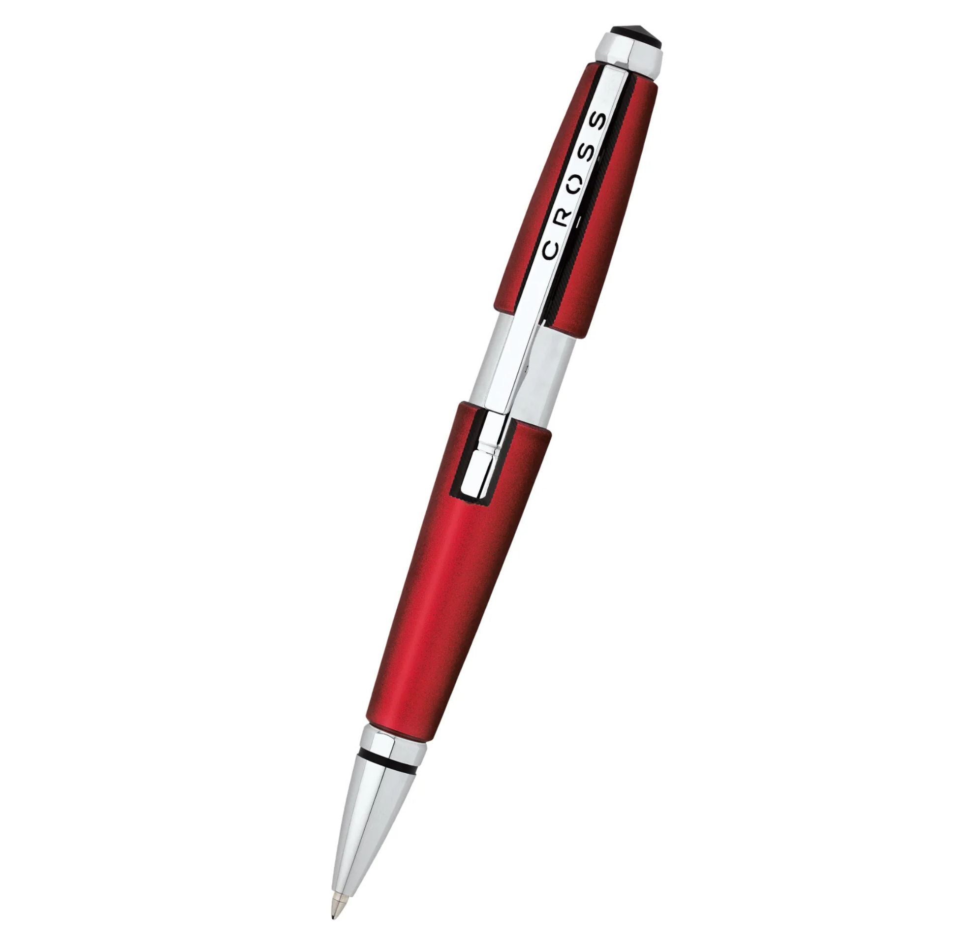 Cross Calais Red Ballpoint Pen With Chrome Trim - Black Ink (AT0112-19)