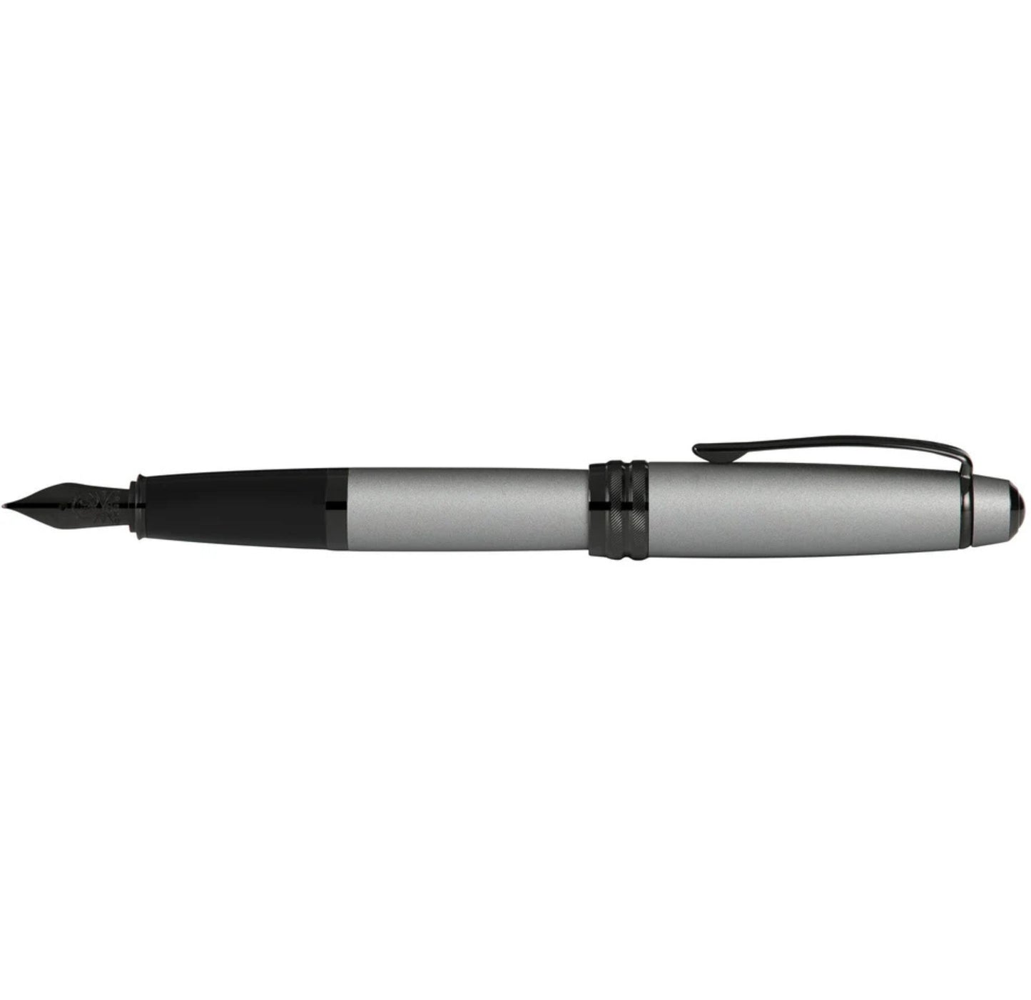 Cross Bailey Matte Gray Lacquer Stainless Steel Fine Nib Fountain Pen AT0456-20FJ