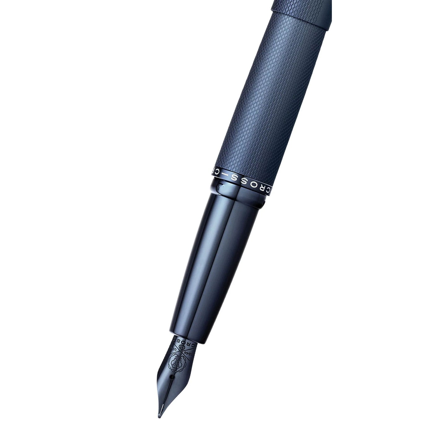 Cross ATX® Sandblasted Dark Blue Stainless Steel Fine Nib Fountain Pen 886-45FJ