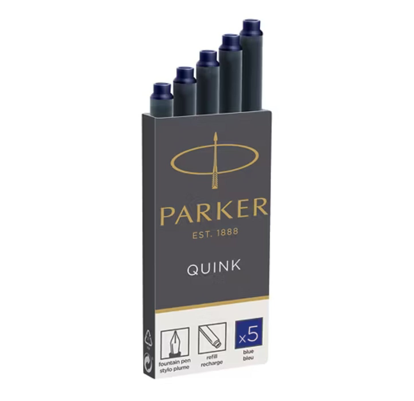 Parker Long Blue Ink Cartridges (5 pcs) 1950403