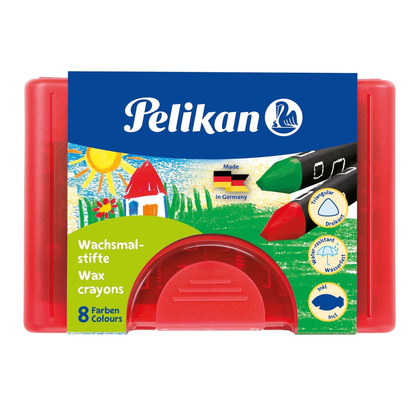 Pelikan wax crayons set with colorful packaging
