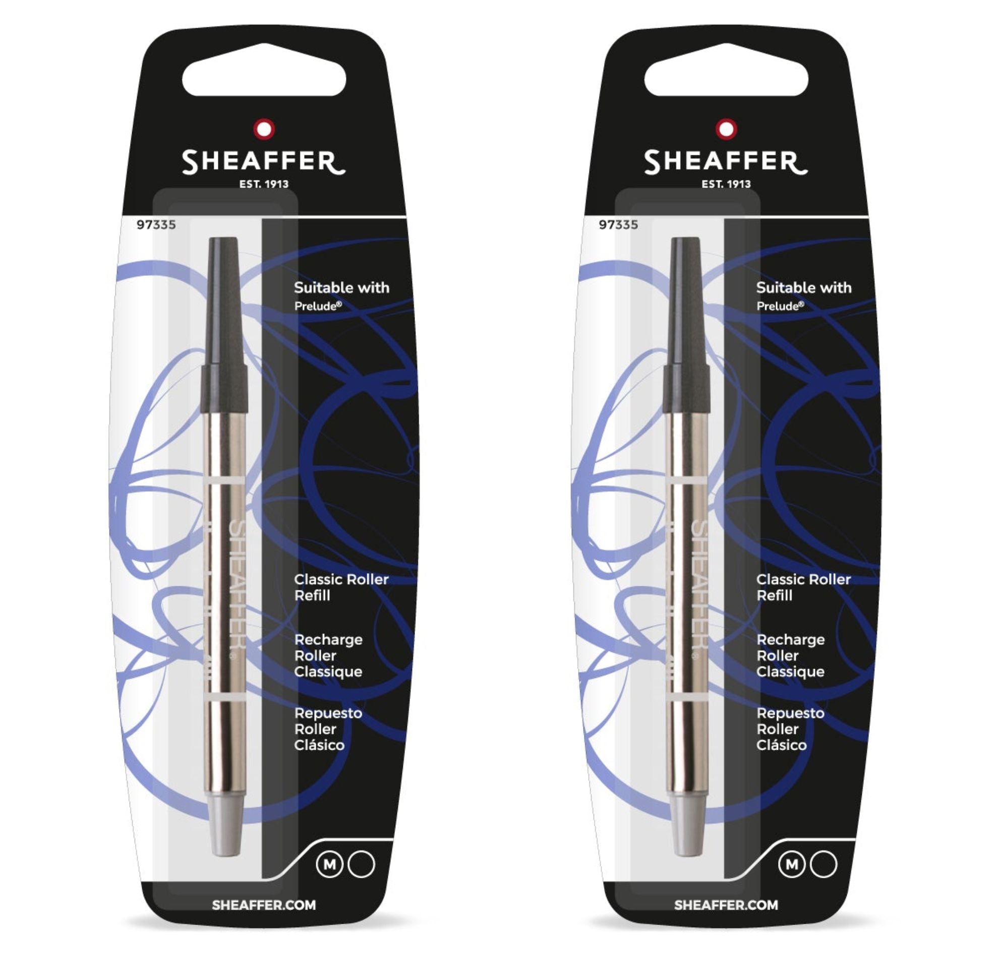 Sheaffer 2X Classic Rollerball Pen Refill - Black Medium - Blister Card 97335-2
