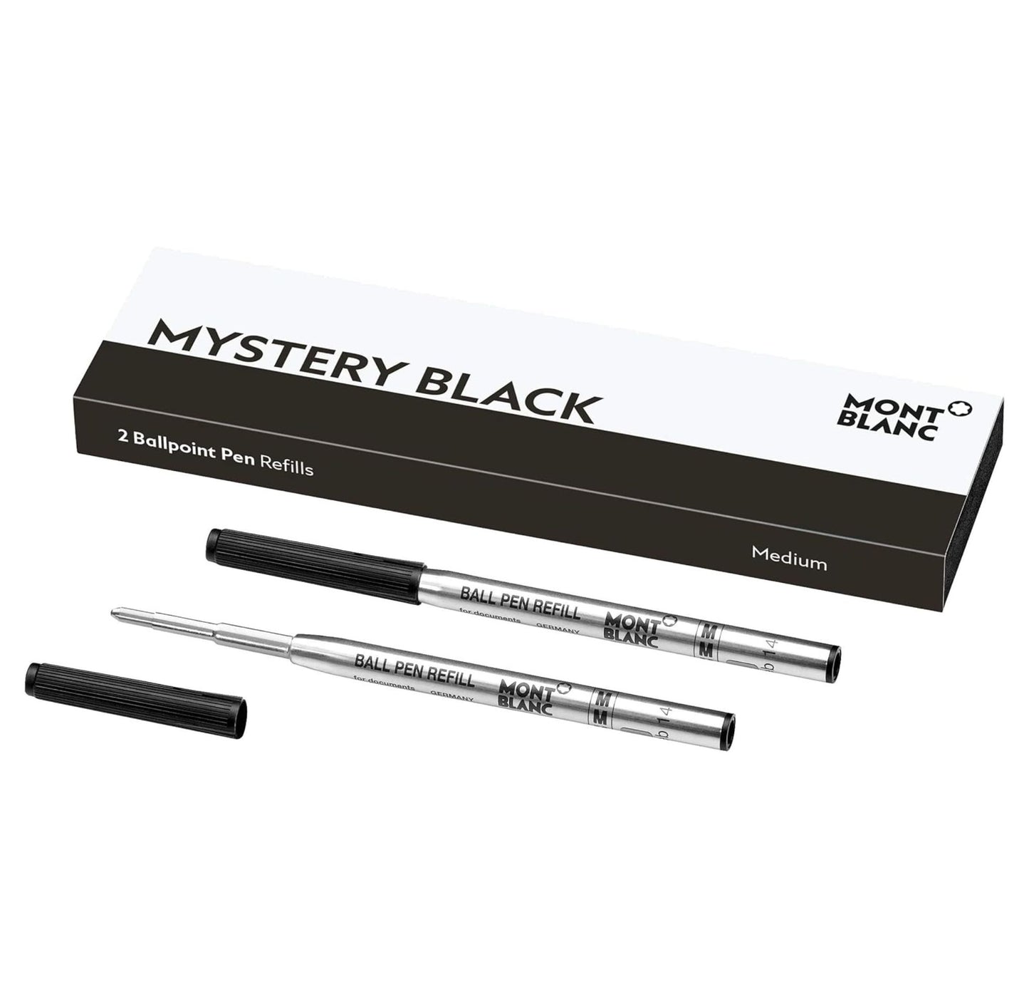 Montblanc 2 Ballpoint Refills, Mystery Black - Medium 128211