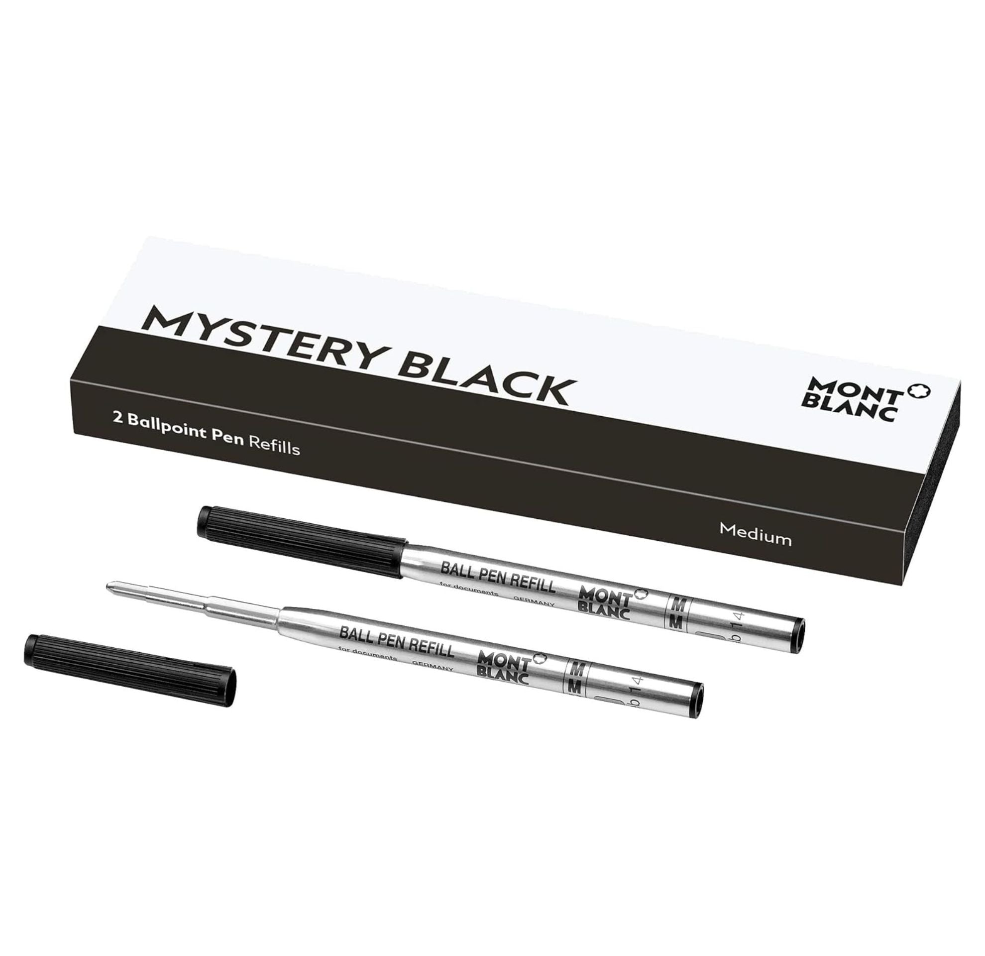 Montblanc 2 Ballpoint Refills, Mystery Black - Medium 128211