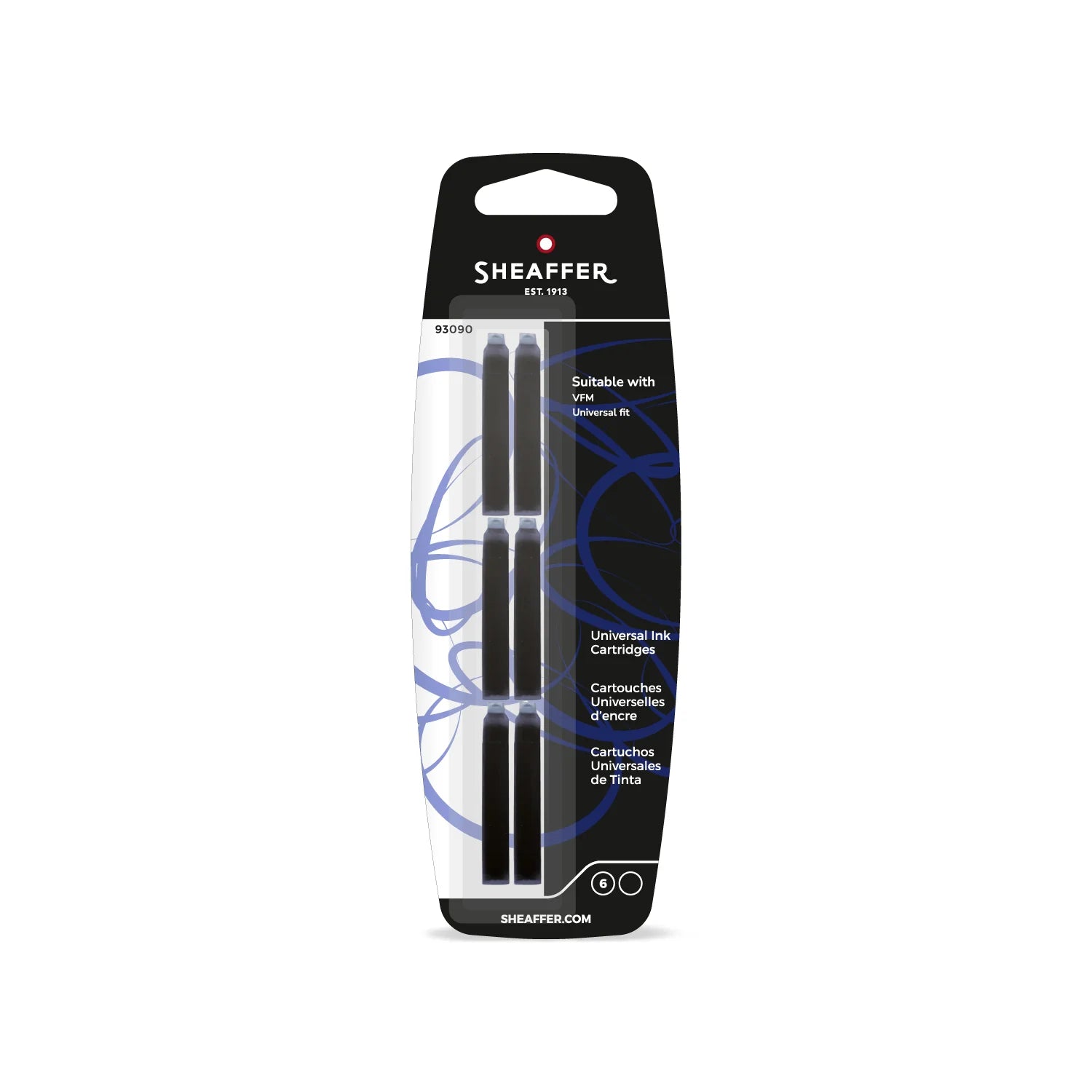 Sheaffer Universal Ink Cartridges Black 93090