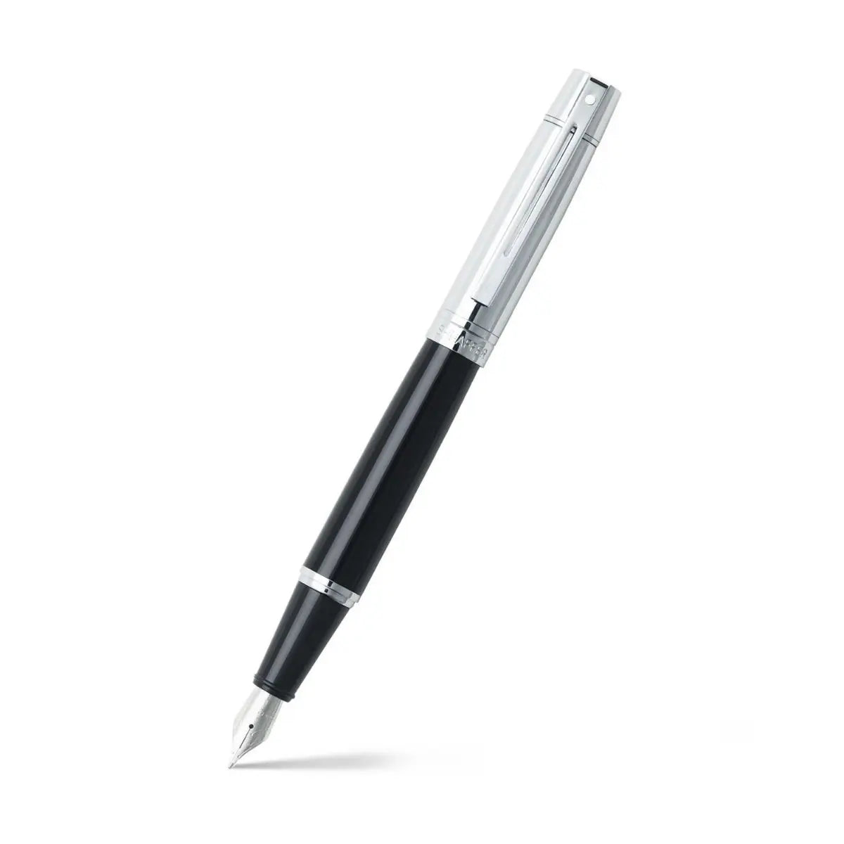 Sheaffer 300 E9314 Glossy Black Chrome Cap with Chrome- Trims Finefp E0931443