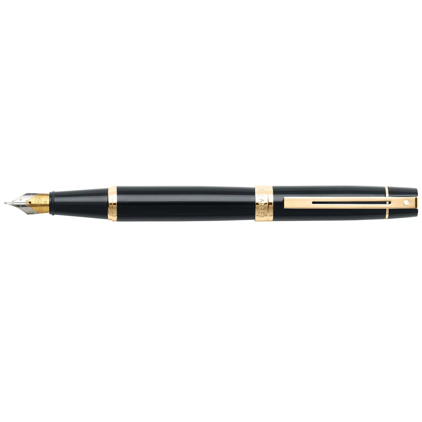 Sheaffer 300 E9325 Glossy Black with Gold-tone Trims Fine Fountain Pen E0932543