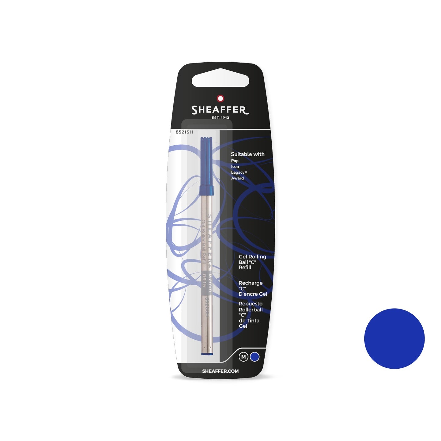 Sheaffer 'C' Style Rollerball Pen Refill - Blue Medium 8521SH
