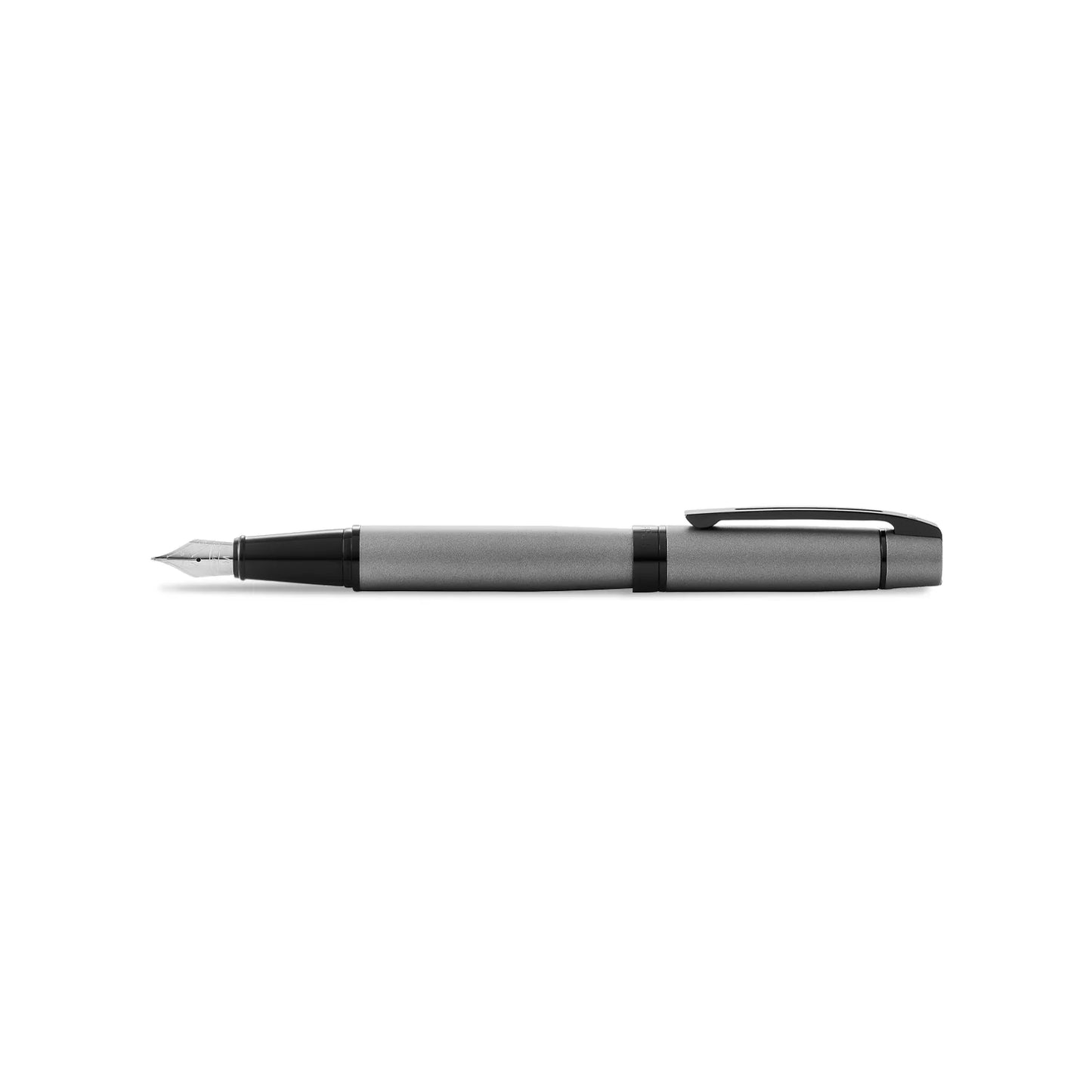 Sheaffer 300 Matte Gray Medium Nib Fountain Pen With Black Trims E0934553