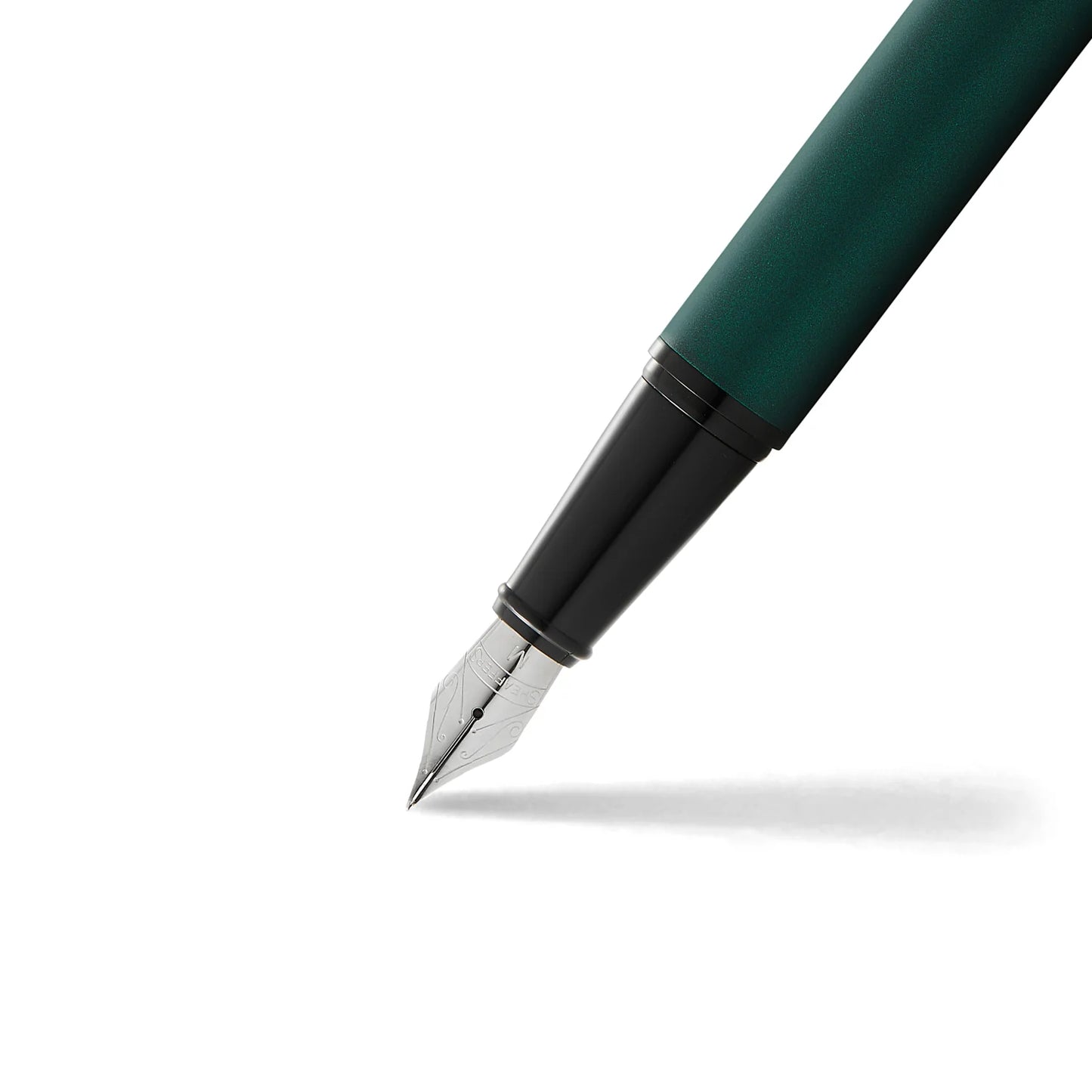 Sheaffer 300 Matte Green Medium Nib Fountain Pen With Black Trims E0934653