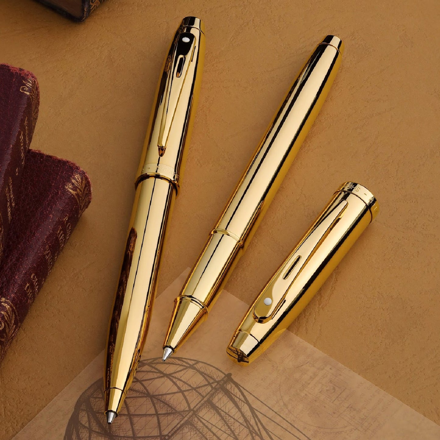 Sheaffer 100 E9372 PVD Gold with PVD Gold Trims Rollerball Pen E1937251