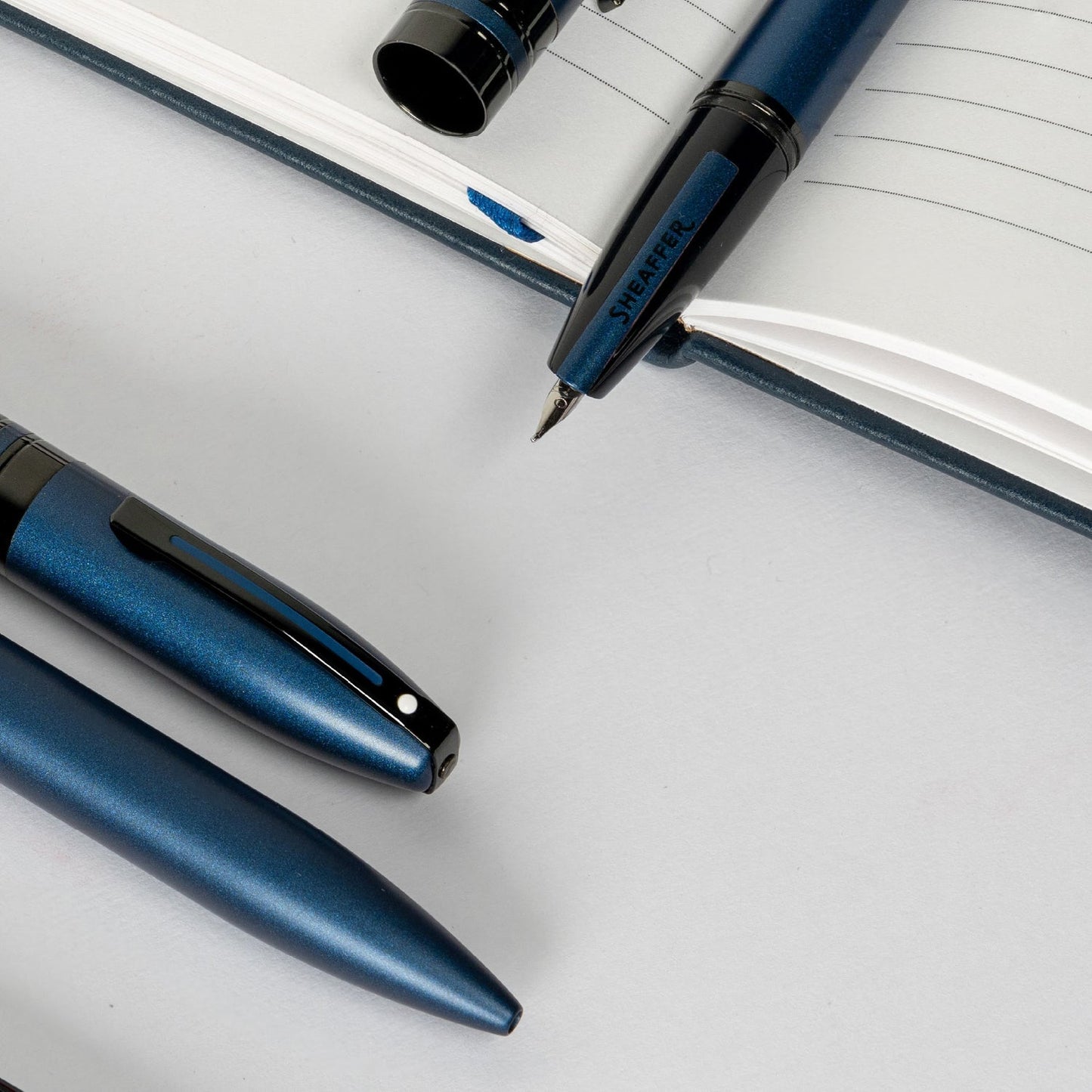 Sheaffer Icon E9110 Matte Blue Lacquer with Black PVD Trims Rollerball E1911051