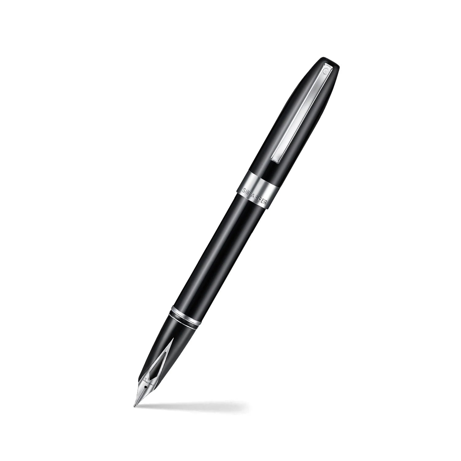 Sheaffer Legacy 9064 Glossy Black Inlaid Nib Fountain Pen with Chrome-Plated Trims, Fine E0906443