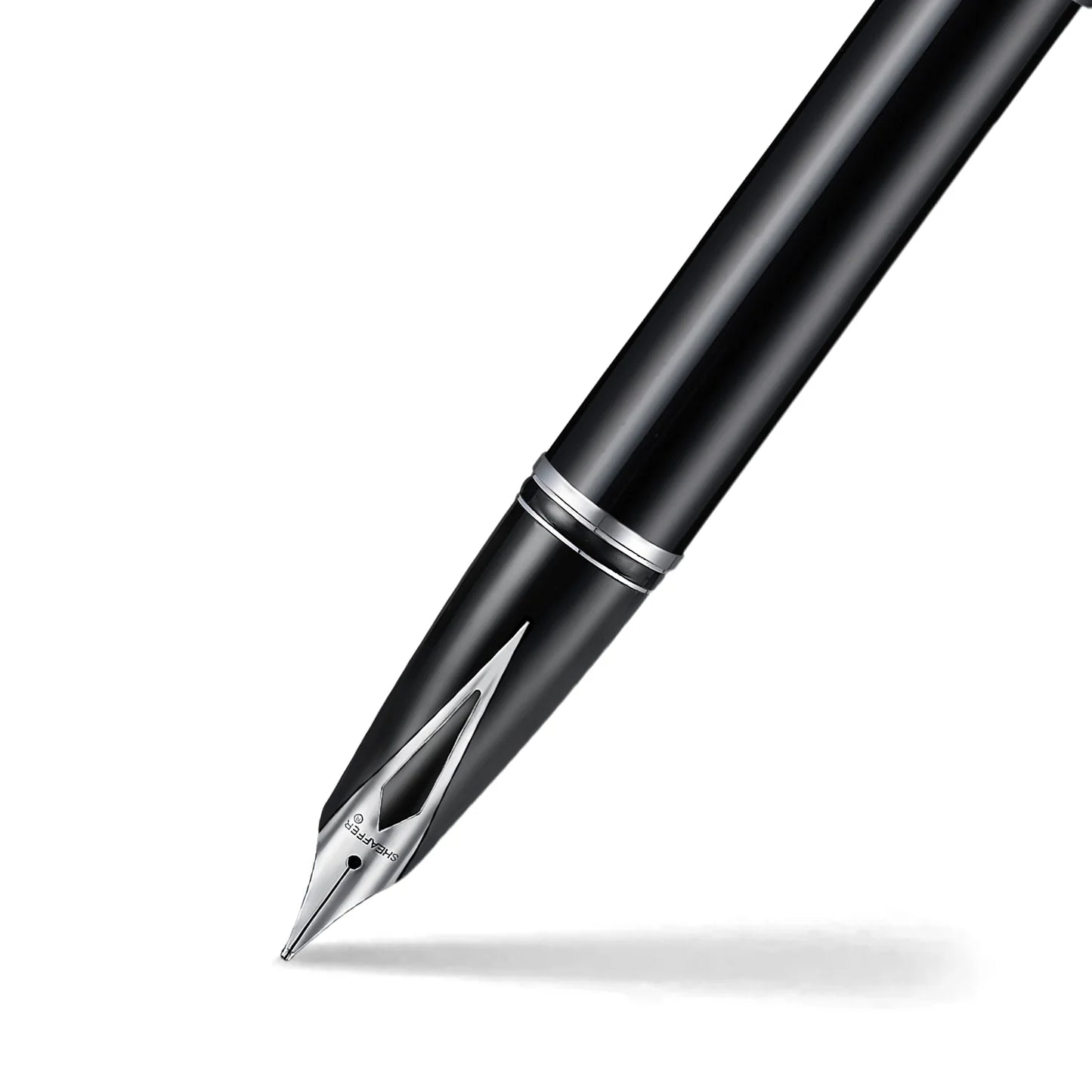 Sheaffer Legacy 9064 Glossy Black Inlaid Nib Fountain Pen with Chrome-Plated Trims, Fine E0906443