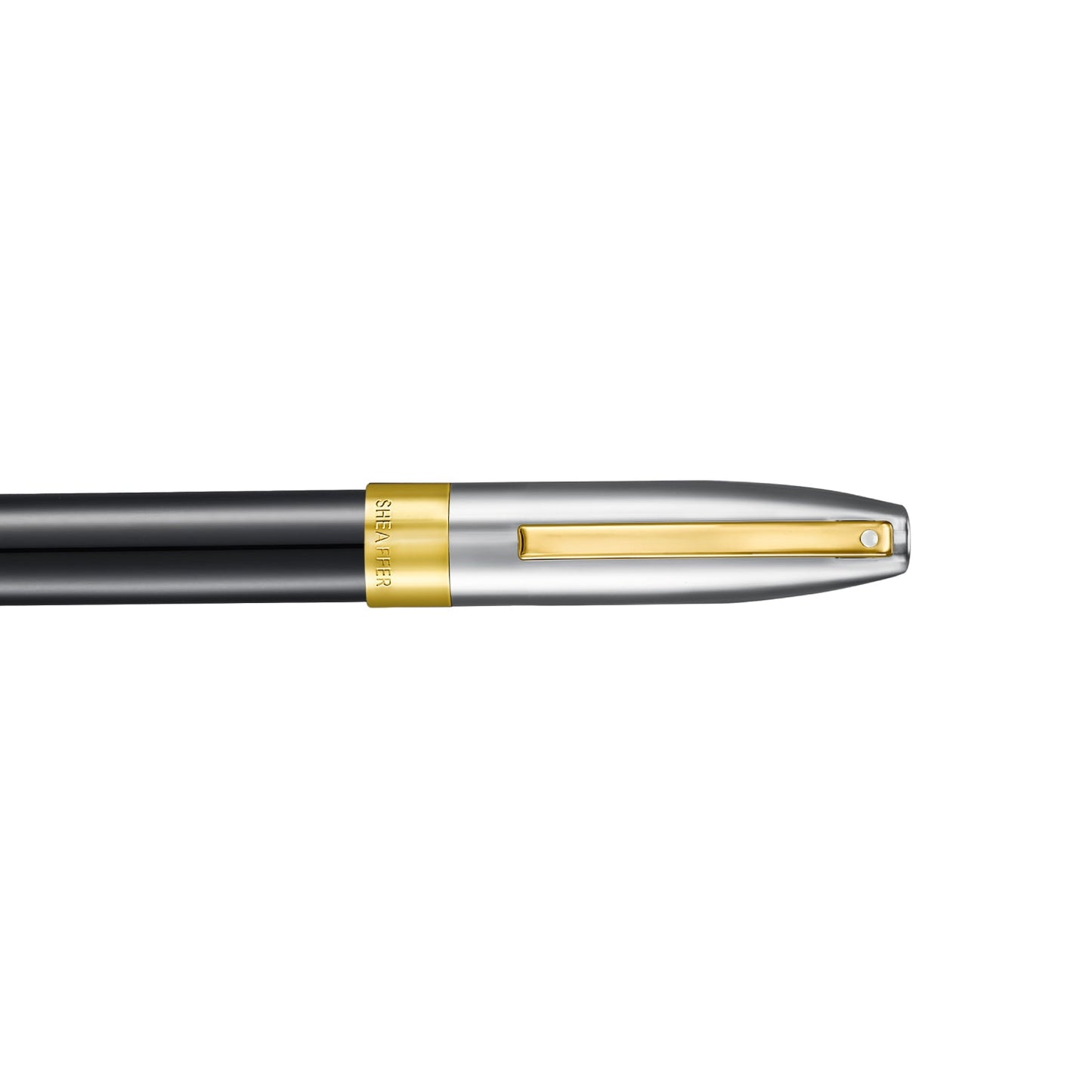 Sheaffer Legacy 9065 Glossy Black and Chrome Bi-color Fountain Pen with 14K PVD Gold-Plated, Stainless Steel Inlaid Nib and Trims - Fine E0906543