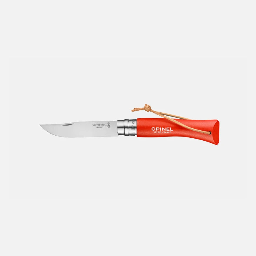 Opinel No.07 Bushwhacker Orange Stainless Steel Pocket Knife with Lanyard 002208