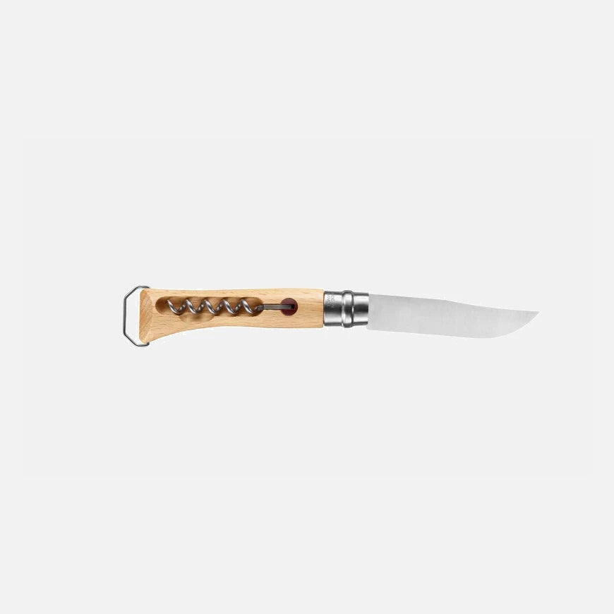Opinel No.10 Corkscrew Stainless Steel Folding Knife with Bottle Opener 002578