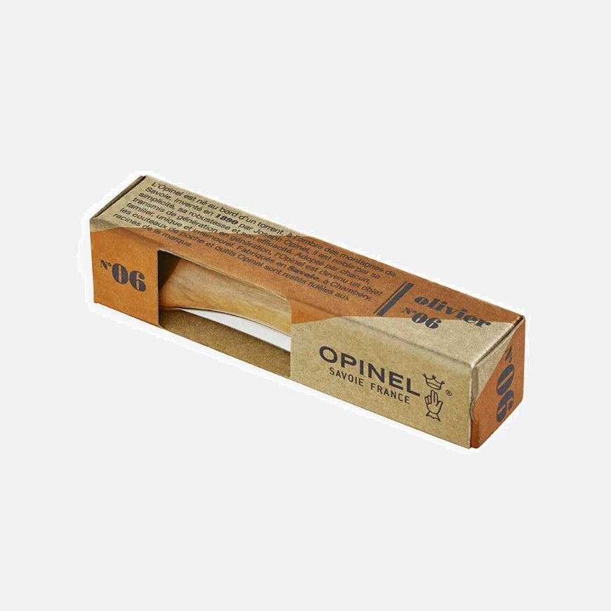 Opinel No.06 Olive Wood Stainless Steel Folding Knife 002023
