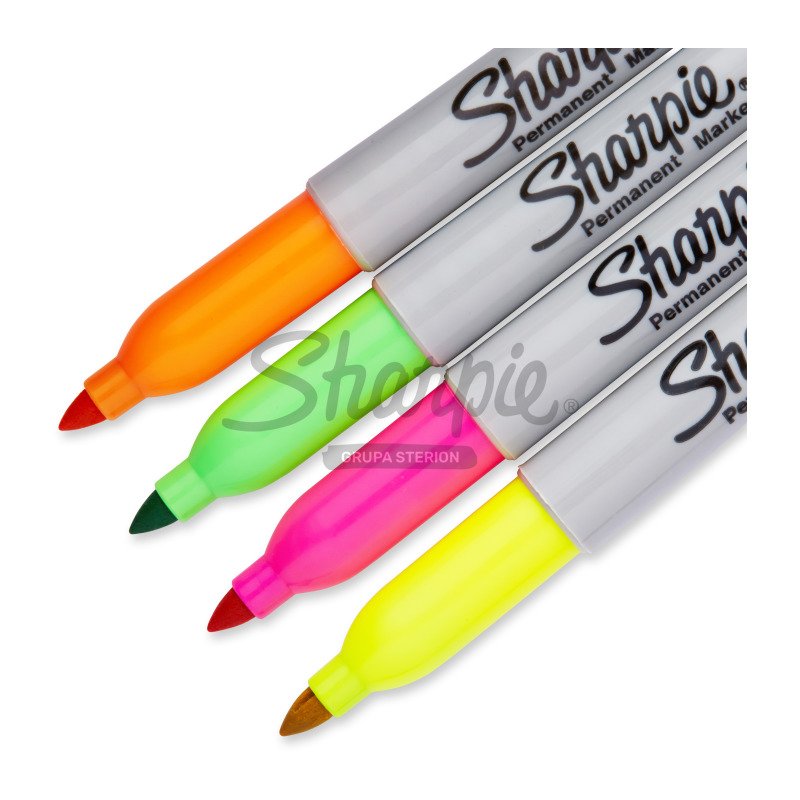 Sharpie Permanent Markers, Assorted Neon Colours, Fine Point, 4 Count 1985855