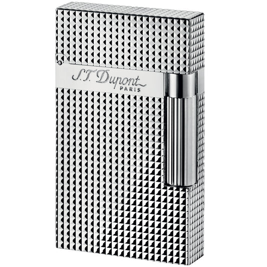 S.T. Dupont Ligne 2 Lighter, Silver Diamond Head, 16184