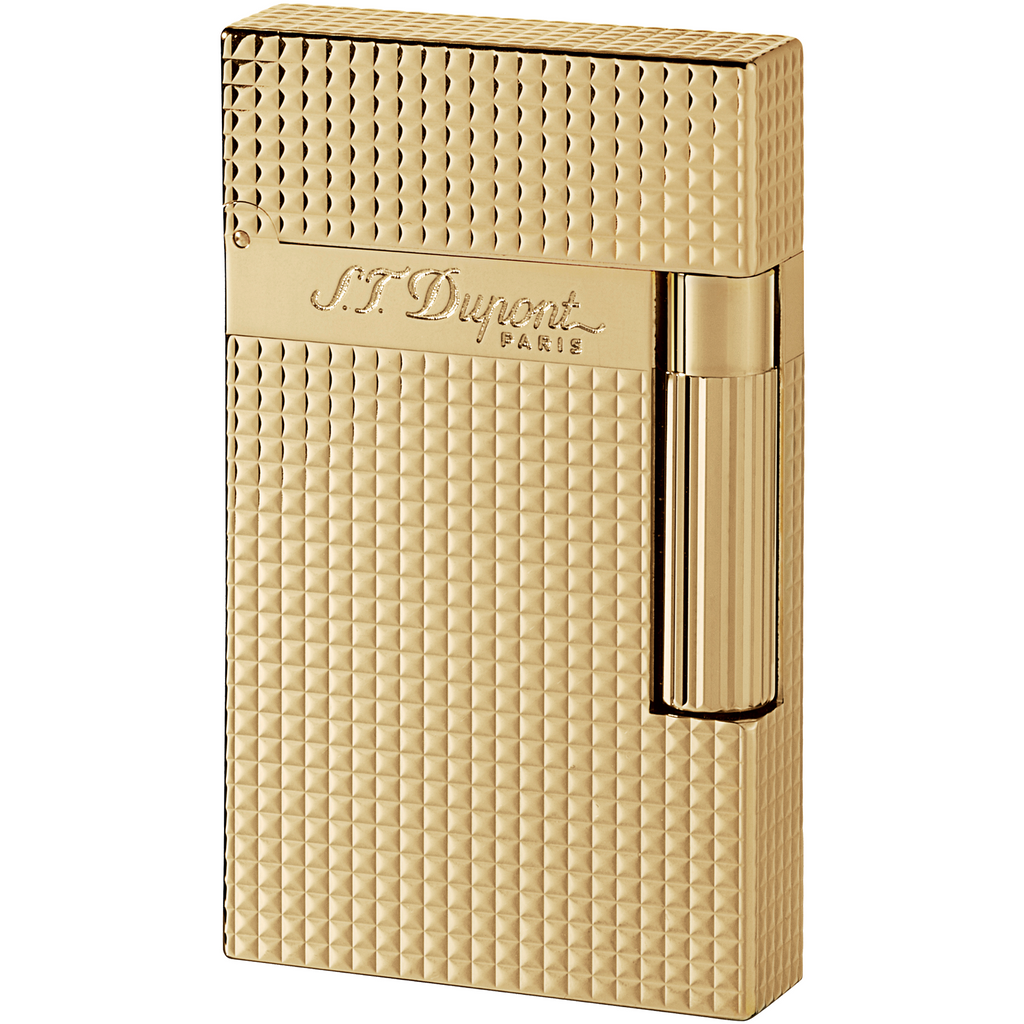 S.T. Dupont Diamond Head Yellow Gold Plated Ligne 2 Lighter 16284