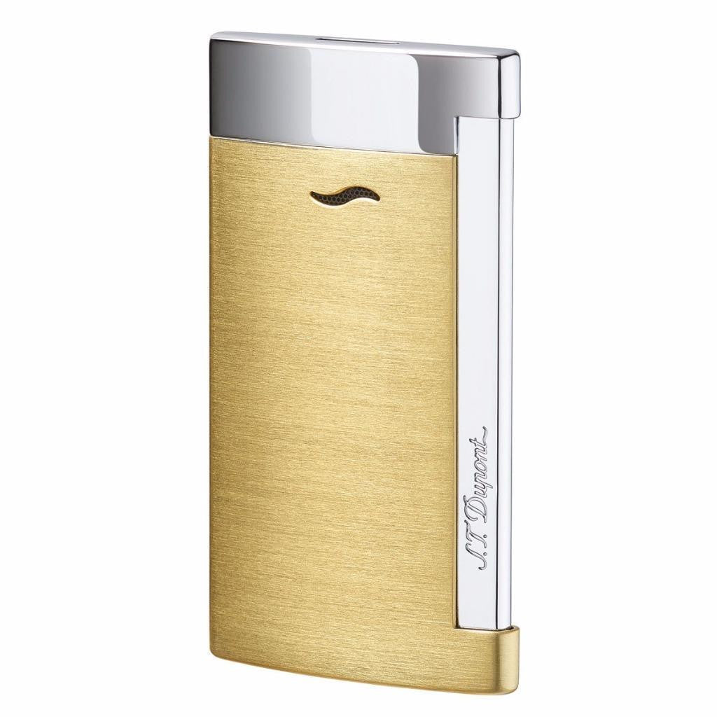 S.T. Dupont Slim 7 Brushed Gold Flat Flame Lighter 27703